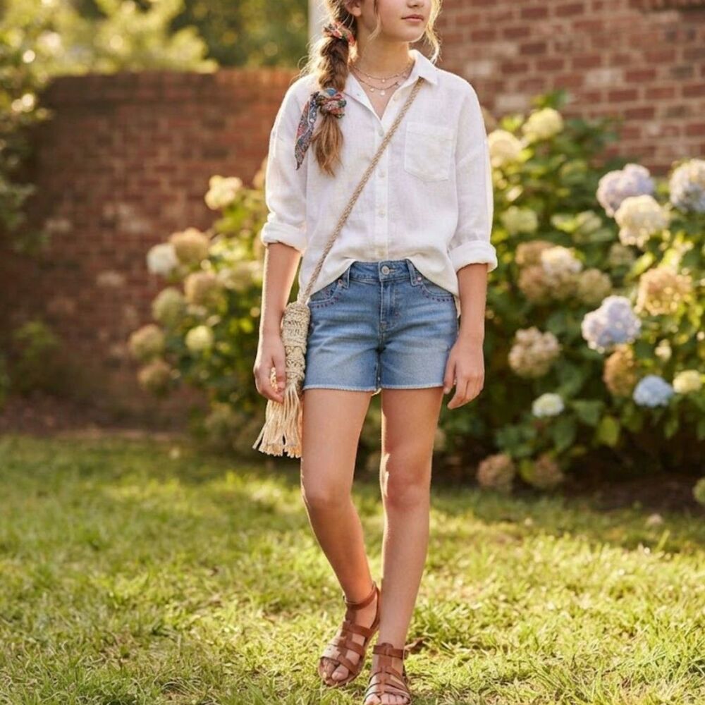 The Children's Place Girl's Blue Shorts w/ Boho Vibes